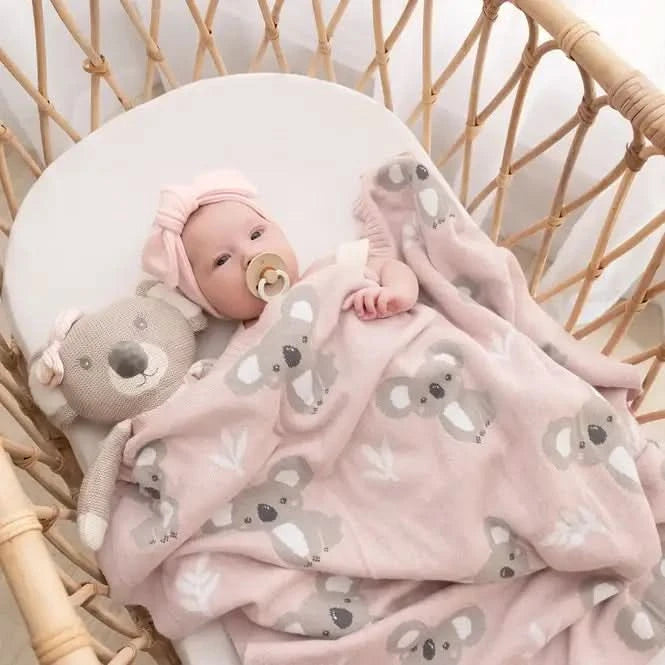 Australiana Blanket - Pink Koala - Timber Tinkers