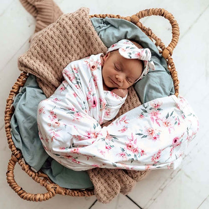 Camille Organic Jersey Wrap & Topknot Set