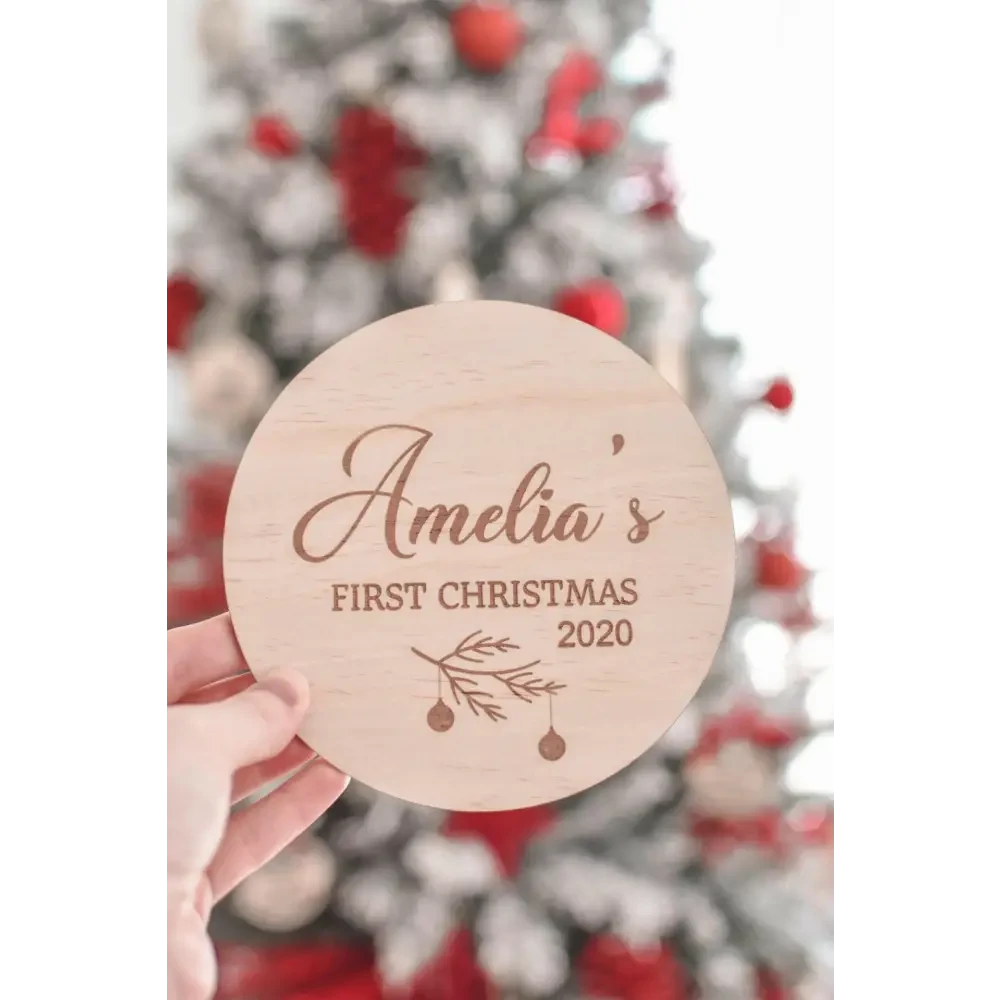 Baby's First Christmas Plaque 2025 - Timber Tinkers