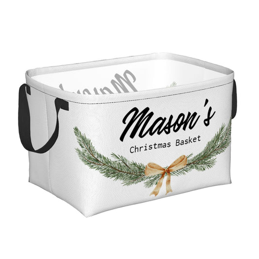 Personalised Christmas Storage Basket - Christmas Wreath