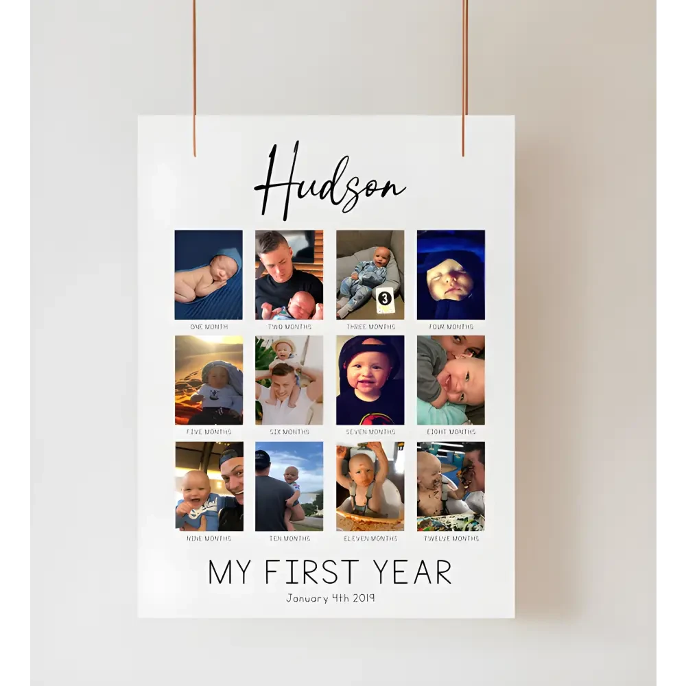Birthday Board - My First Year Collage - Timber Tinkers