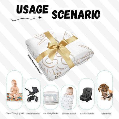 Personalised Baby Swaddle & Beanie Set - Surf