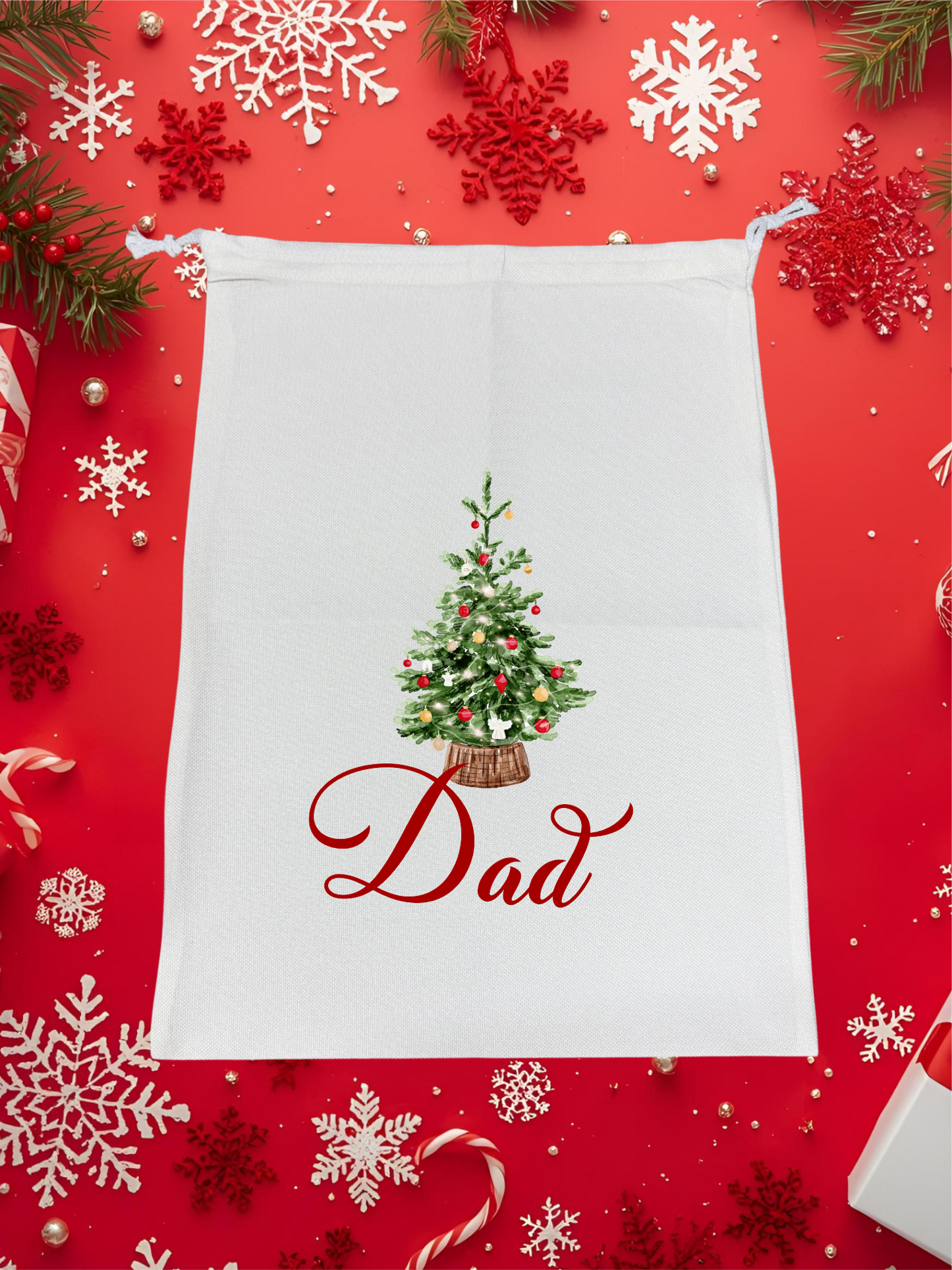 Personalised Premium Linen Santa Sack  – Classic Christmas Collection