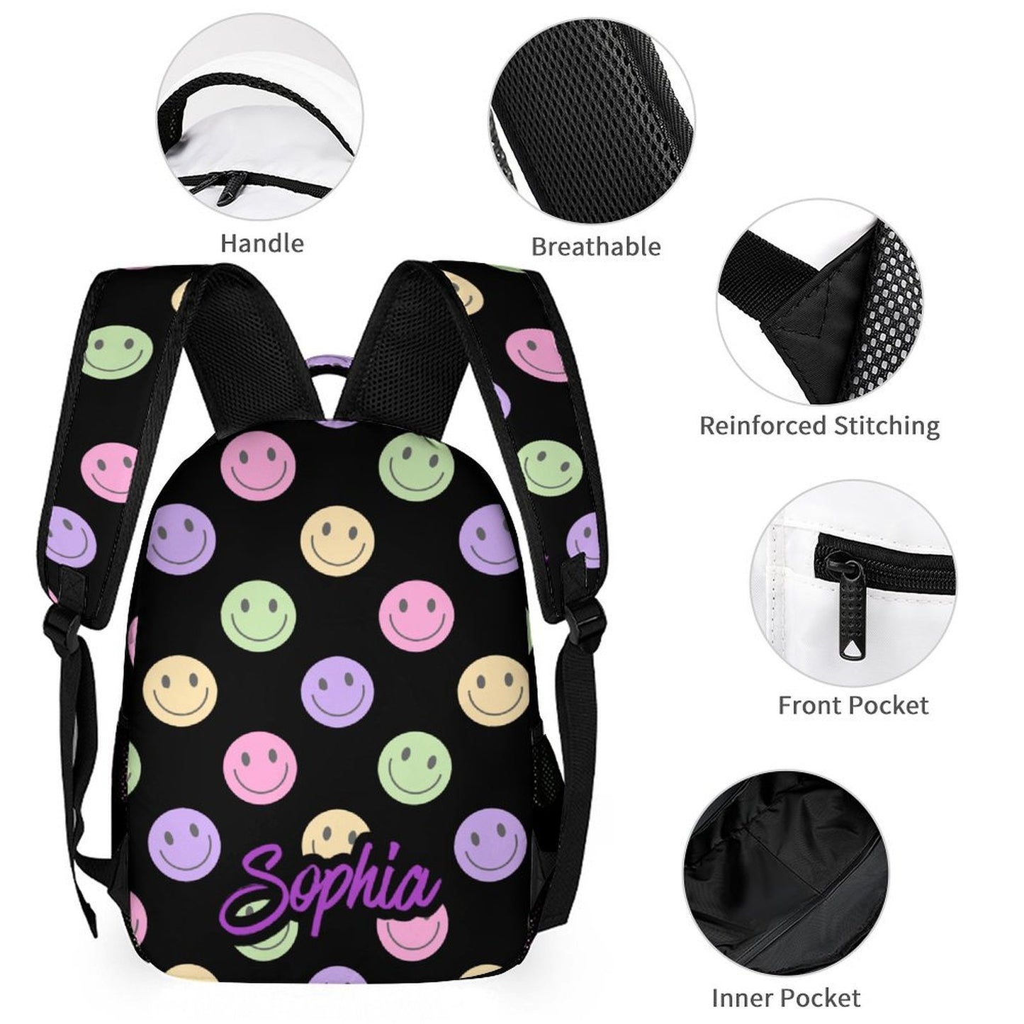 Back to School - Black Smiley Face