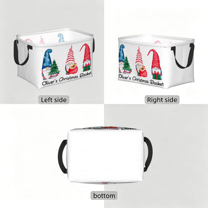 Personalised Christmas Storage Basket - Christmas Gnomes