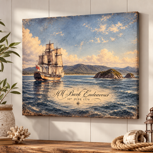 HM Bark Endeavour Canvas Print Captain James Cook, Queensland