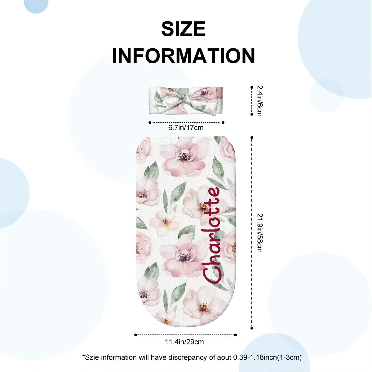 Personalised Baby Swaddle & Headband Set - Magnolia