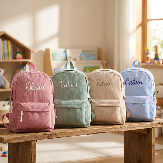Personalised Corduroy Kids Backpack
