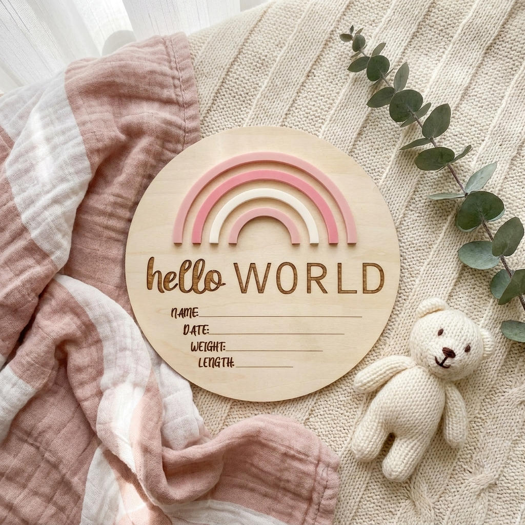 Hello World Rainbow Pretty Pinks - Timber Tinkers – Tinker Gifts