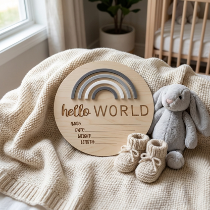 Hello World Rainbow Greys