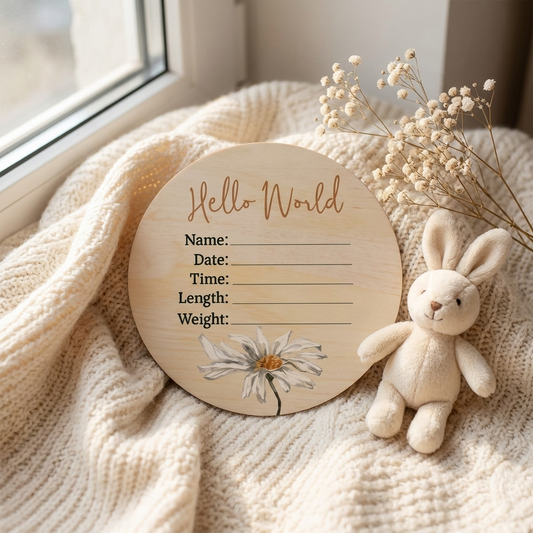 Daisy Wooden Birth Disc