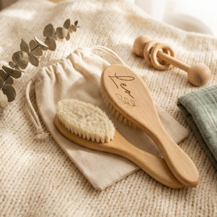 Baby's First Hair Brush - Leaf
