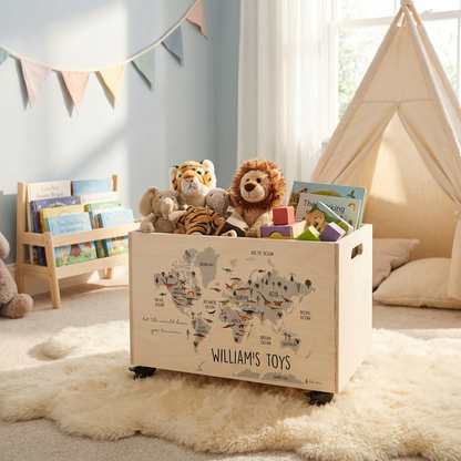 Personalised Wooden Toy Box - Multiple Designs to choose from