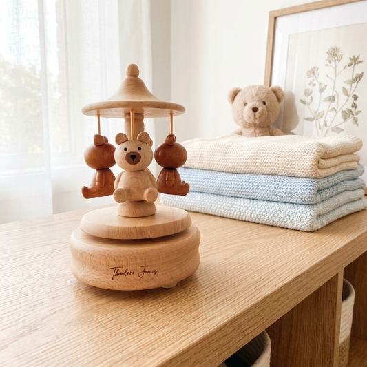 Teddy Bear Wooden Music Box