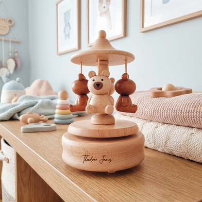 Teddy Bear Wooden Music Box