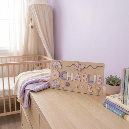Personalised Montessori Wooden Name Board