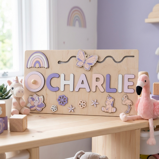 Personalised Montessori Wooden Name Board