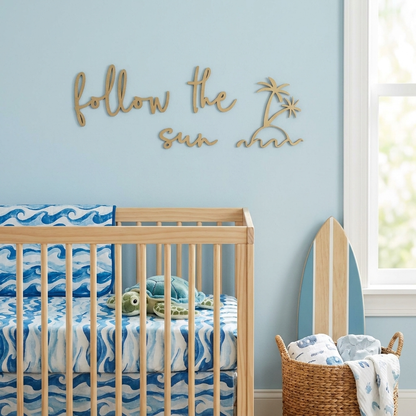 Follow the Sun + Palm Tree Decal wall plaque