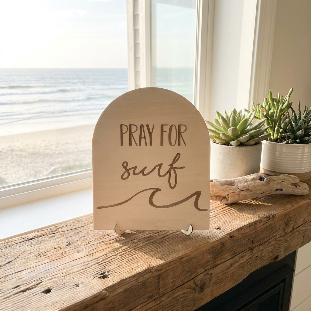 pray for surf arch sign