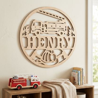 Fire Truck Name Sign