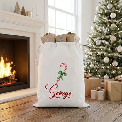 Personalised Premium Linen Santa Sack  – Classic Christmas Collection