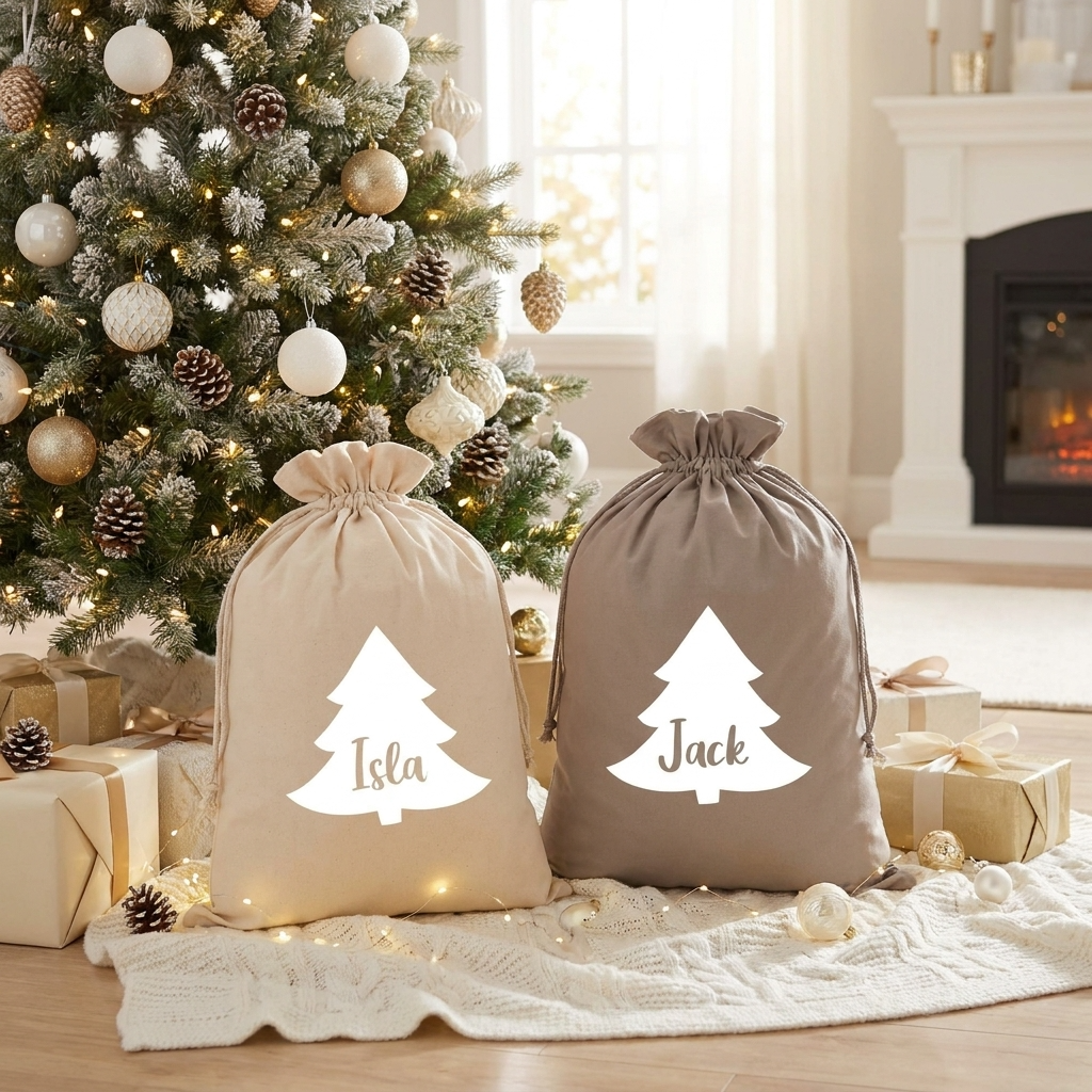 Personalised Velvet Santa Sack - Tree
