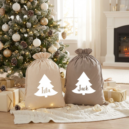 Personalised Velvet Santa Sack - Tree