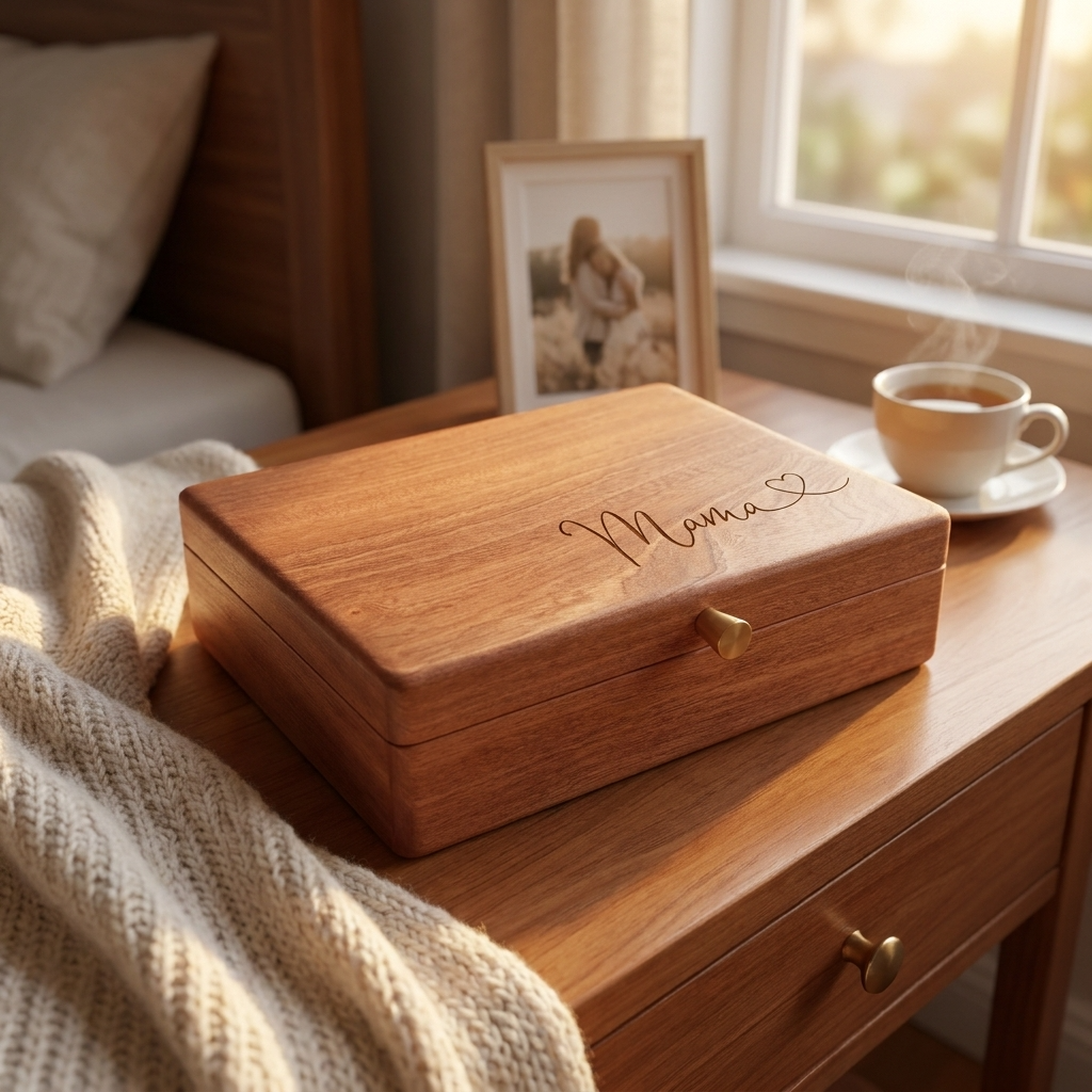 Personalised Wooden Jewellery Box - Heart