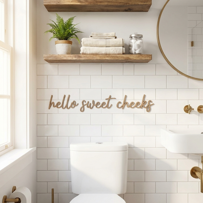 hello sweet cheeks wall plaque
