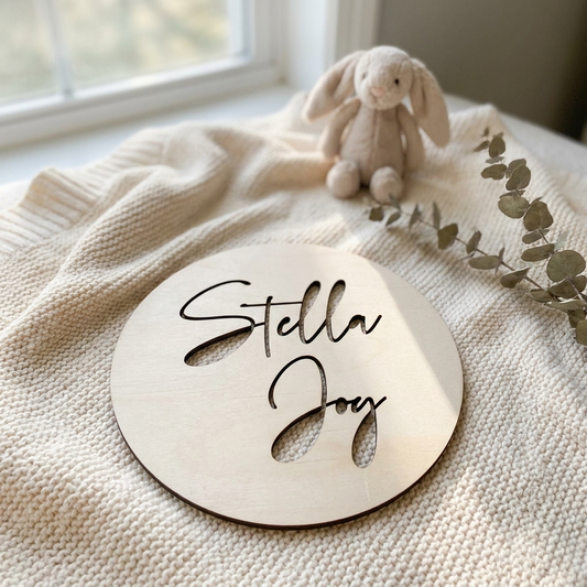 Scandi Round Name Sign