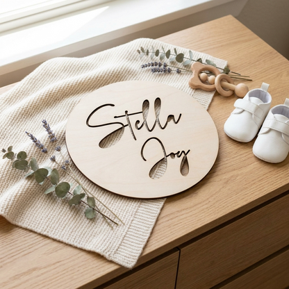 Scandi Round Name Sign