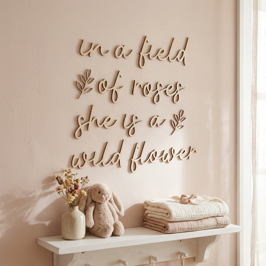 in a field of roses she is a wildflower wall plaque