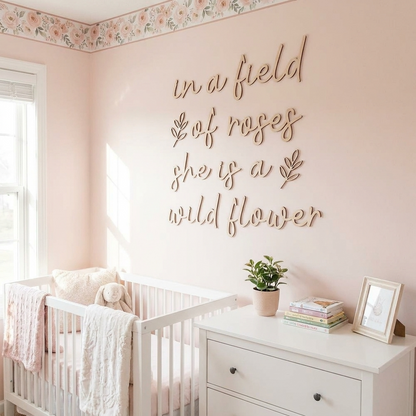 in a field of roses she is a wildflower wall plaque LARGE