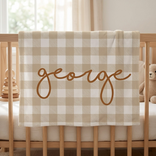 Blanket - Tan Gingham