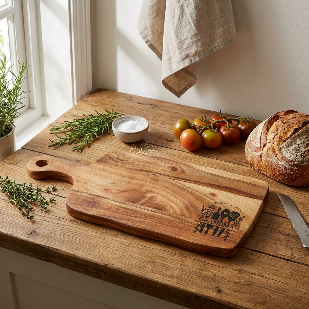 Personalised Made with Love Serving Board