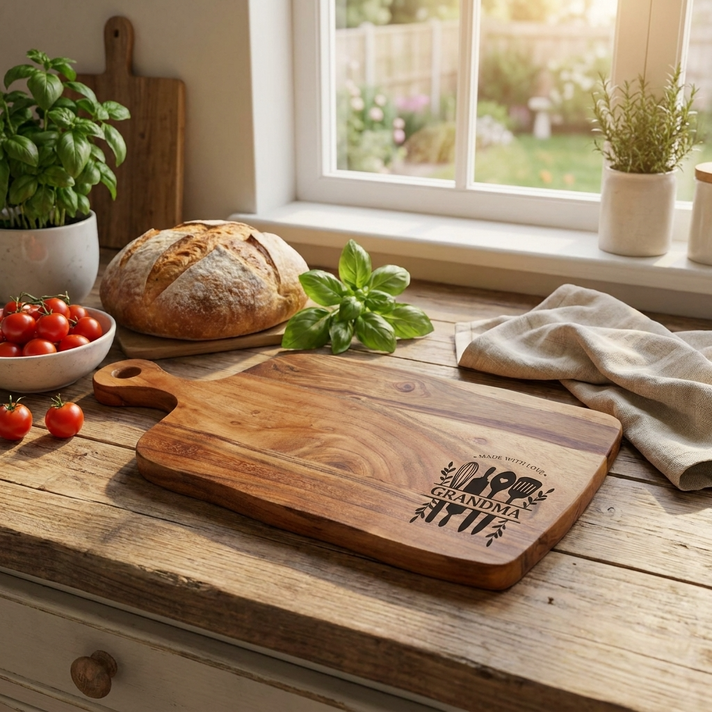 Personalised Made with Love Serving Board