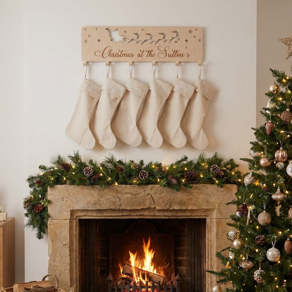Christmas Stocking Hanger - Santa Sleigh