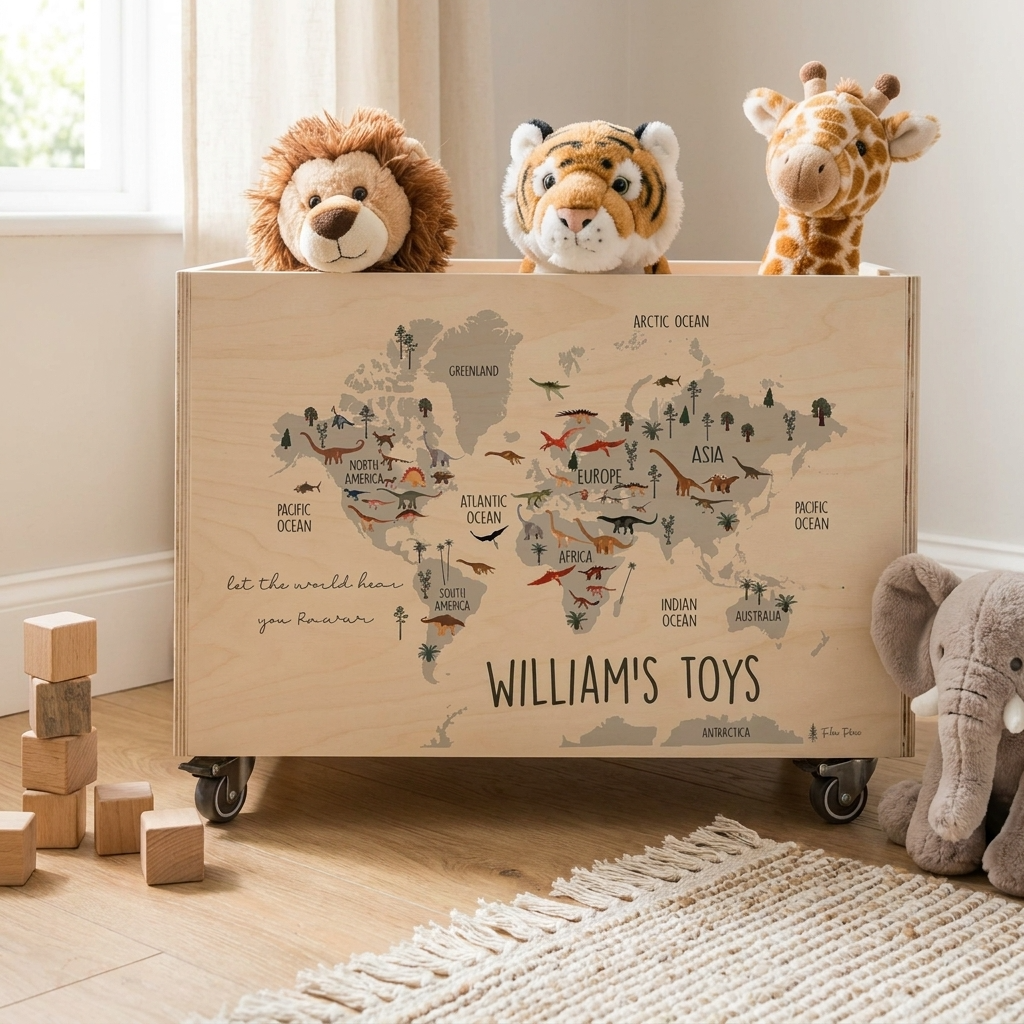Personalised Wooden Toy Box - Multiple Designs to choose from