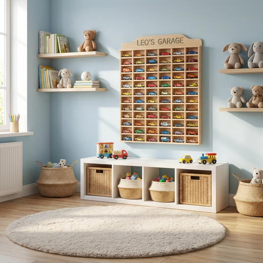 Personalised Wooden Toy Car Display - PRE ORDER SHIPS END OF AUG 2026