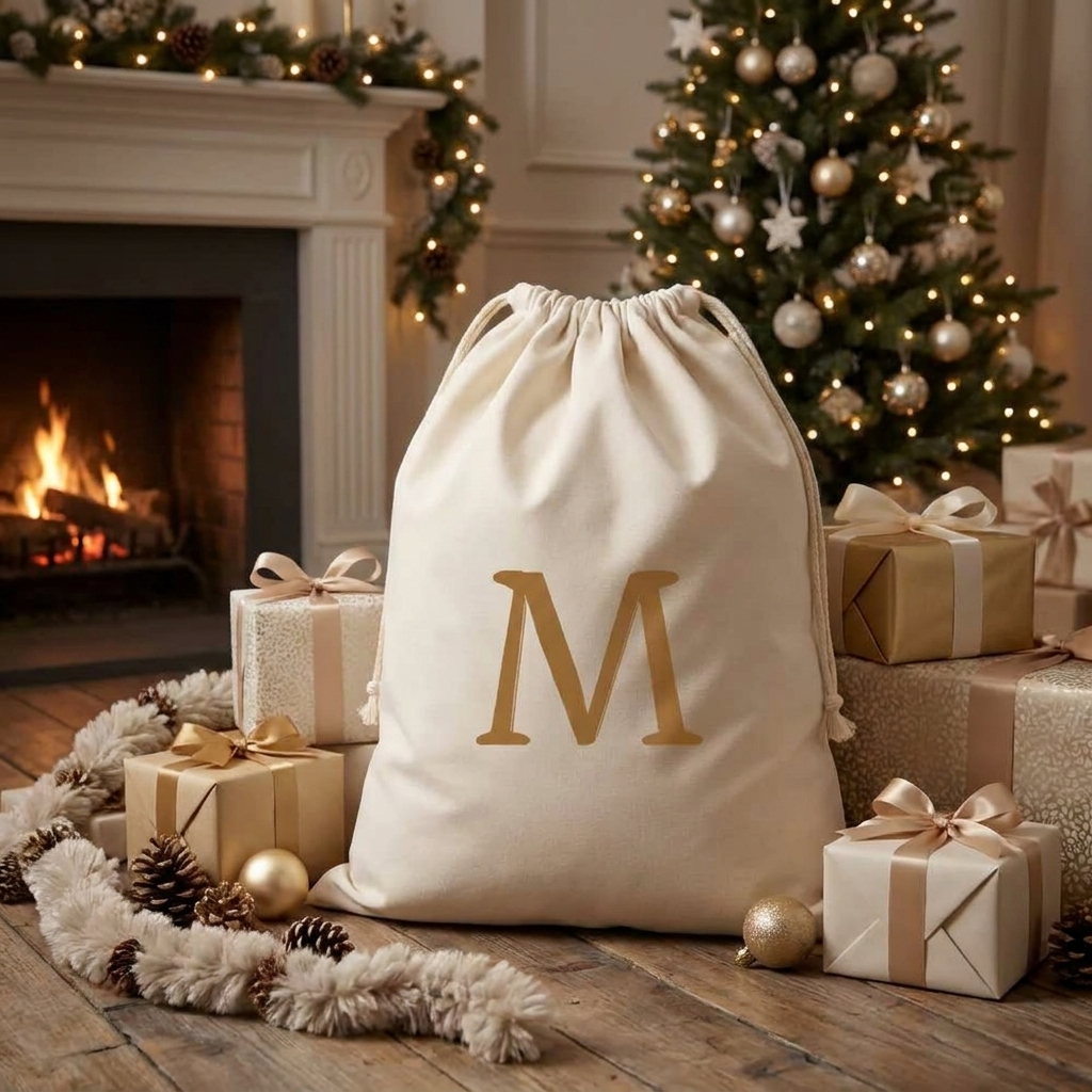 Monogram Linen Santa Sack