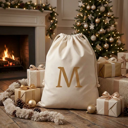 Monogram Linen Santa Sack