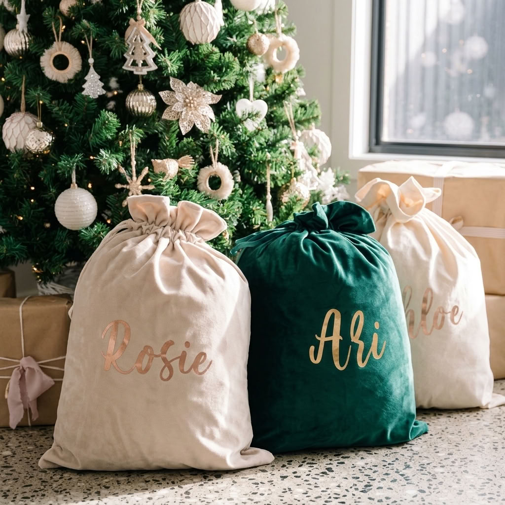 Personalised Velvet Santa Sack - Multiple Colours