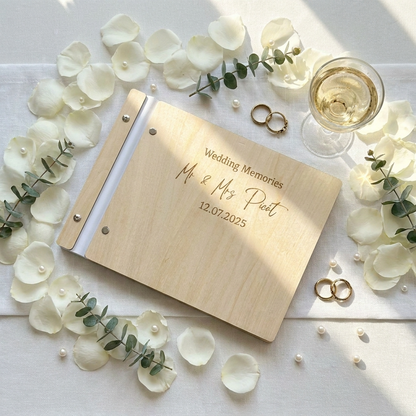 Personalised Wedding Wooden Scrapbook