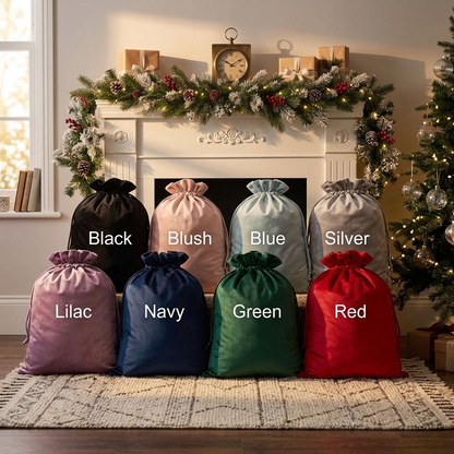 Signature Monogram Velvet Santa Sack - Mulitiple Colours