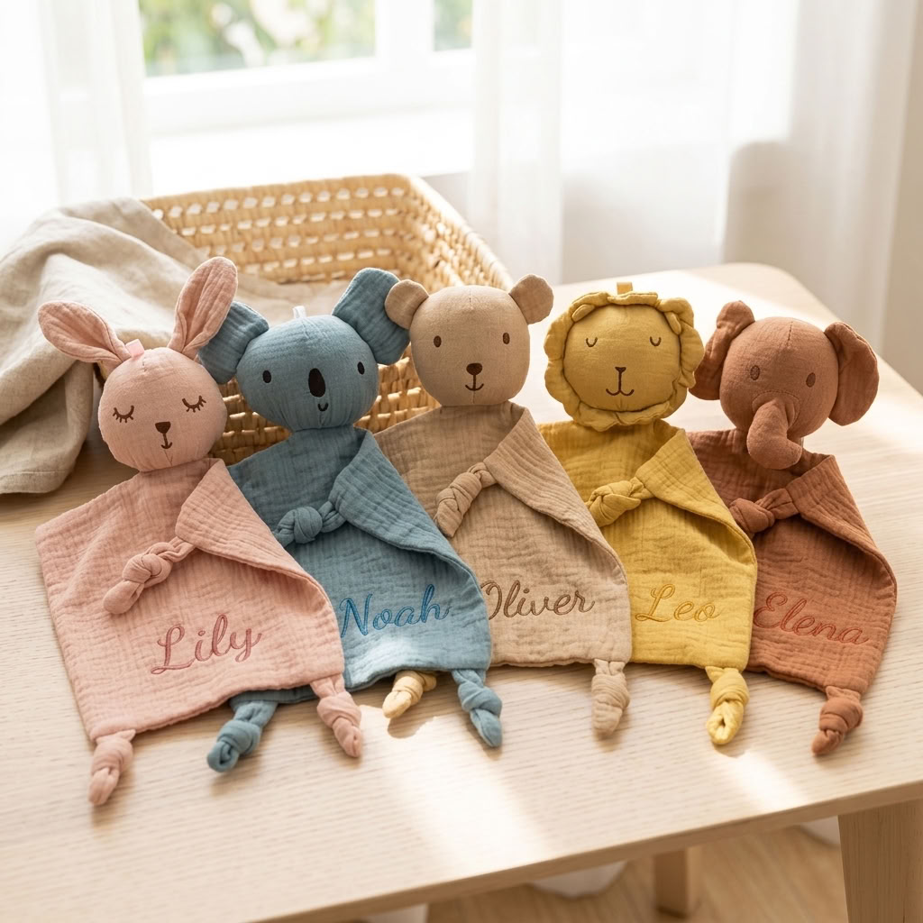 Personalised Cute Animal Children's Comfort Blanket - Multiple Designs