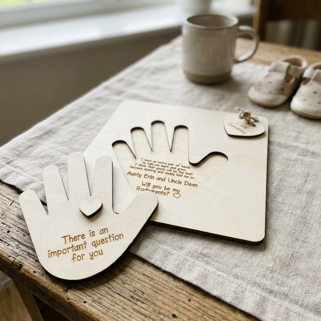 Little Hand Godparent Invitation