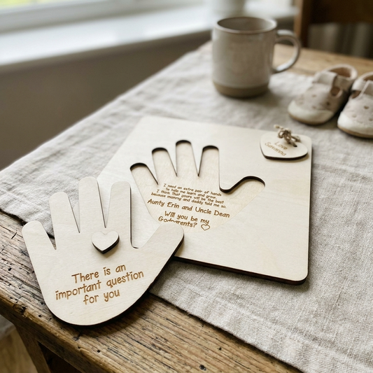 Little Hand Godparent Invitation