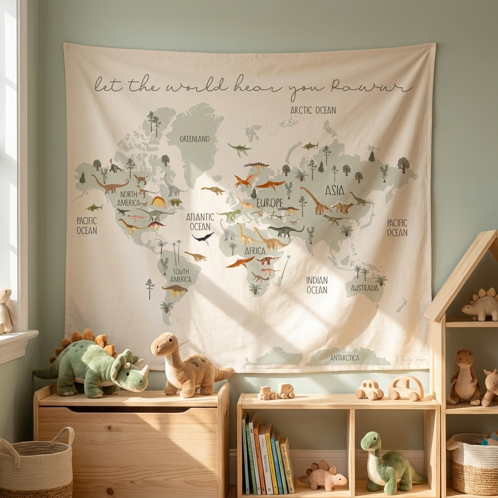World Dinos Canvas Wall Hang