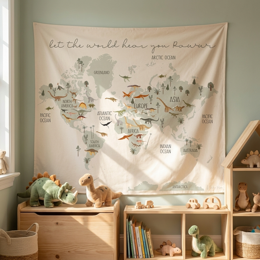 World Dinos Canvas Wall Hang
