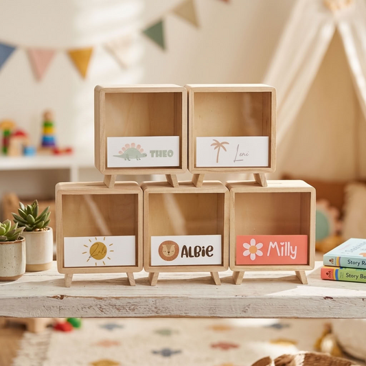 Personalised Wooden Money Box - Multiple Designs to choose from